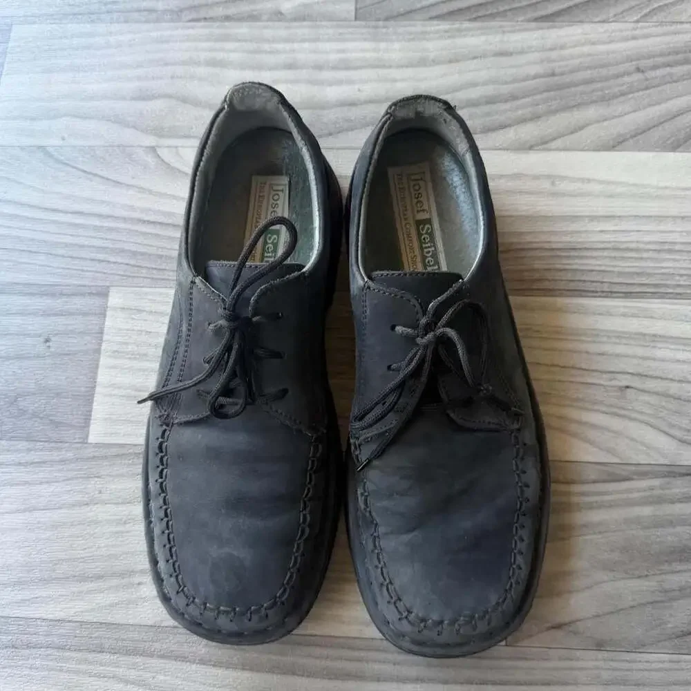 Josef Seibel Men's 10 Grey Suede Moccasin Oxford Shoes 47014